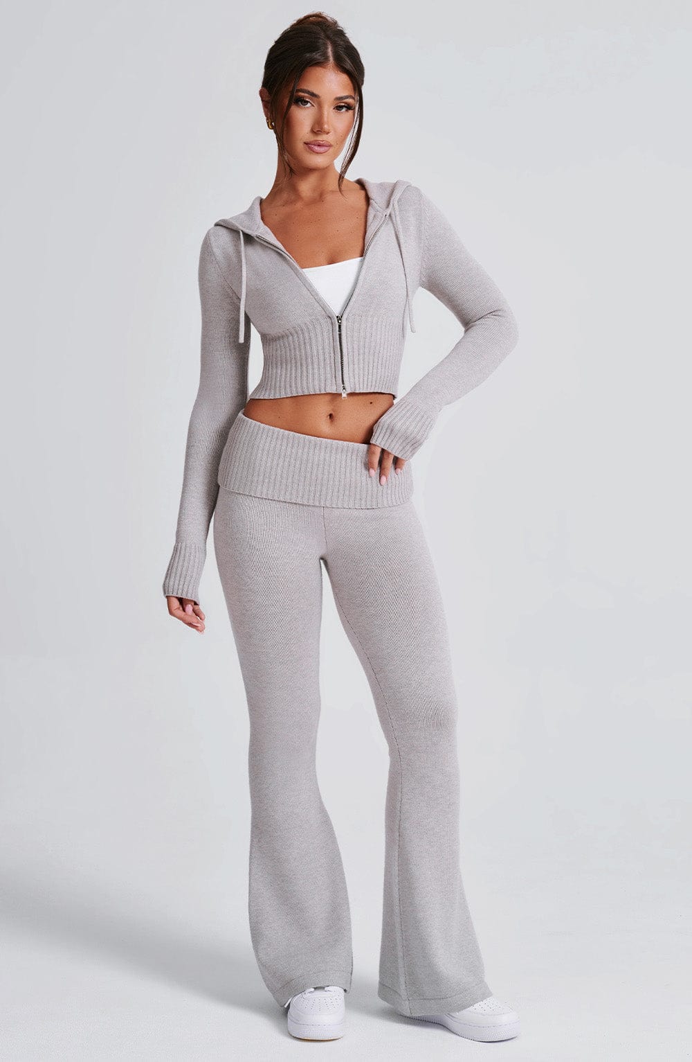 Pantaloni Portia Maglione Grigio Chiaro
