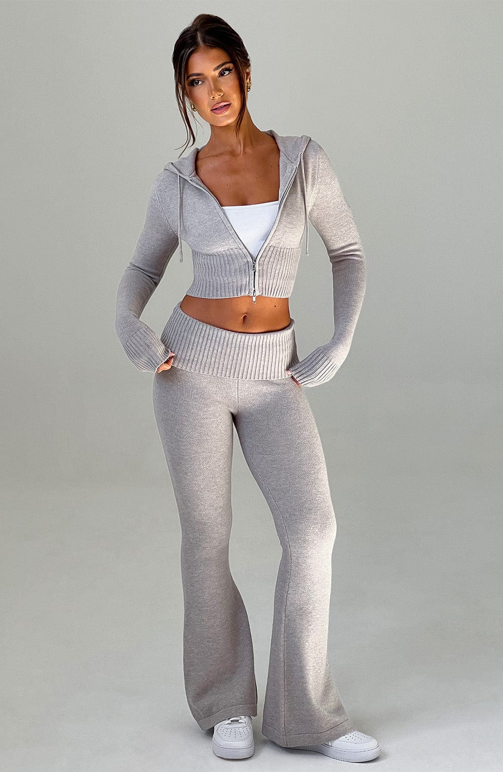 Pantaloni Portia Maglione Grigio Chiaro