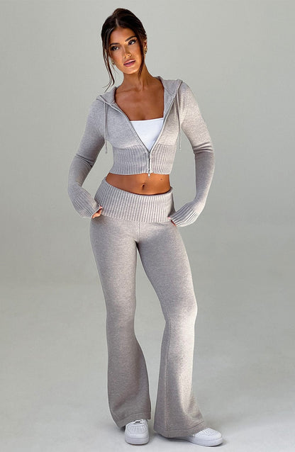 Pantaloni Portia Maglione Grigio Chiaro