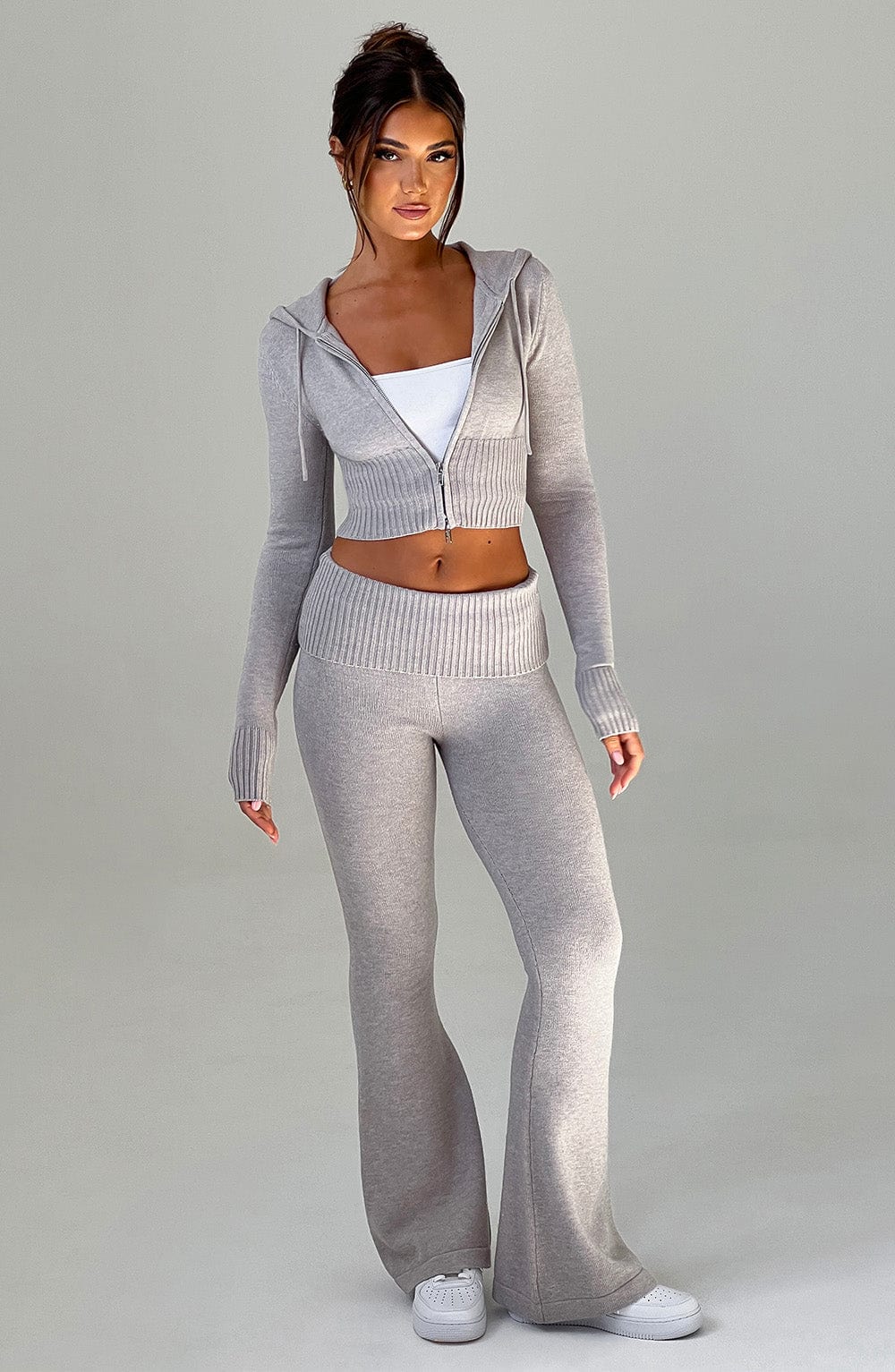 Pantaloni Portia Maglione Grigio Chiaro