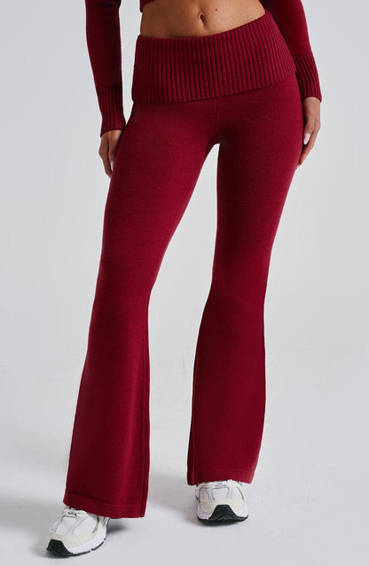Pantaloni Portia di maglia rossi