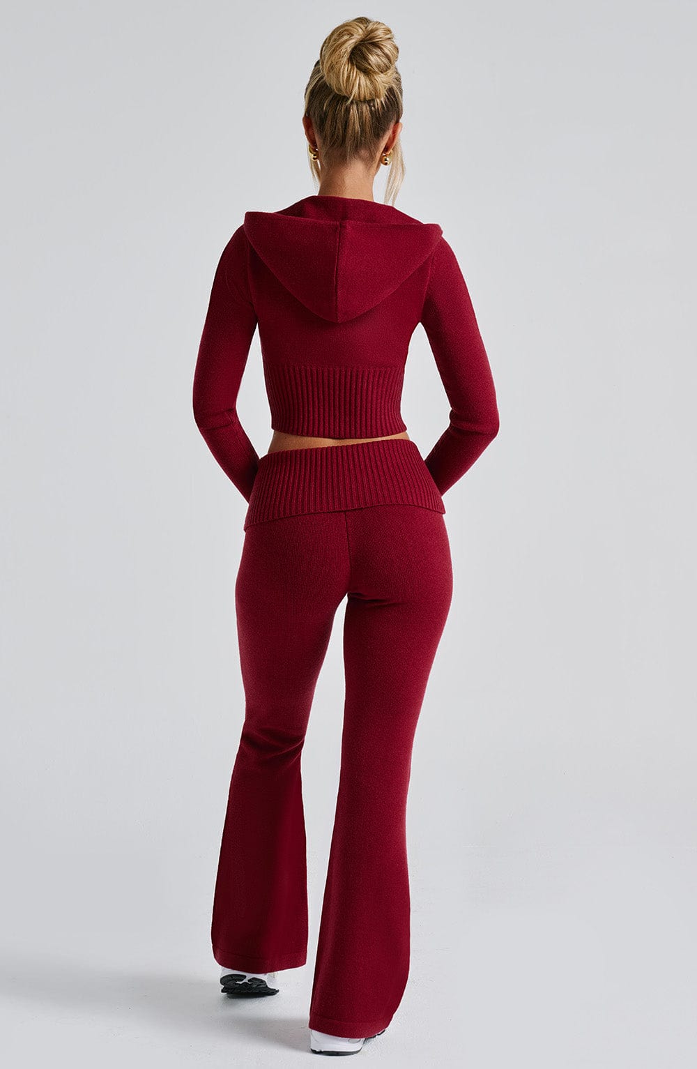 Pantaloni Portia di maglia rossi