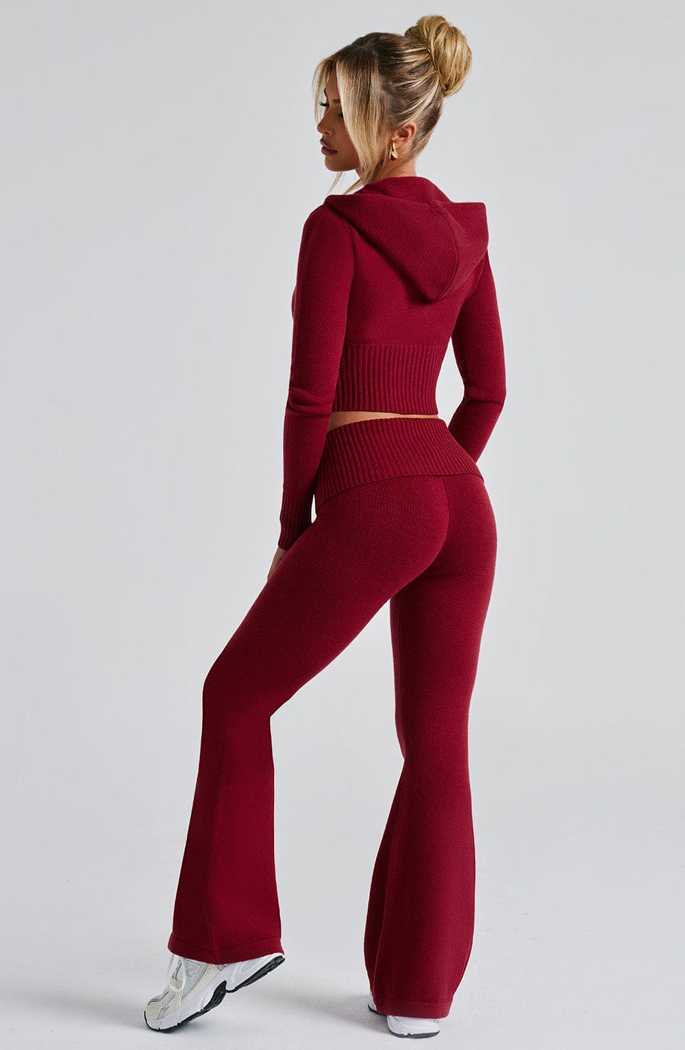 Pantaloni Portia di maglia rossi