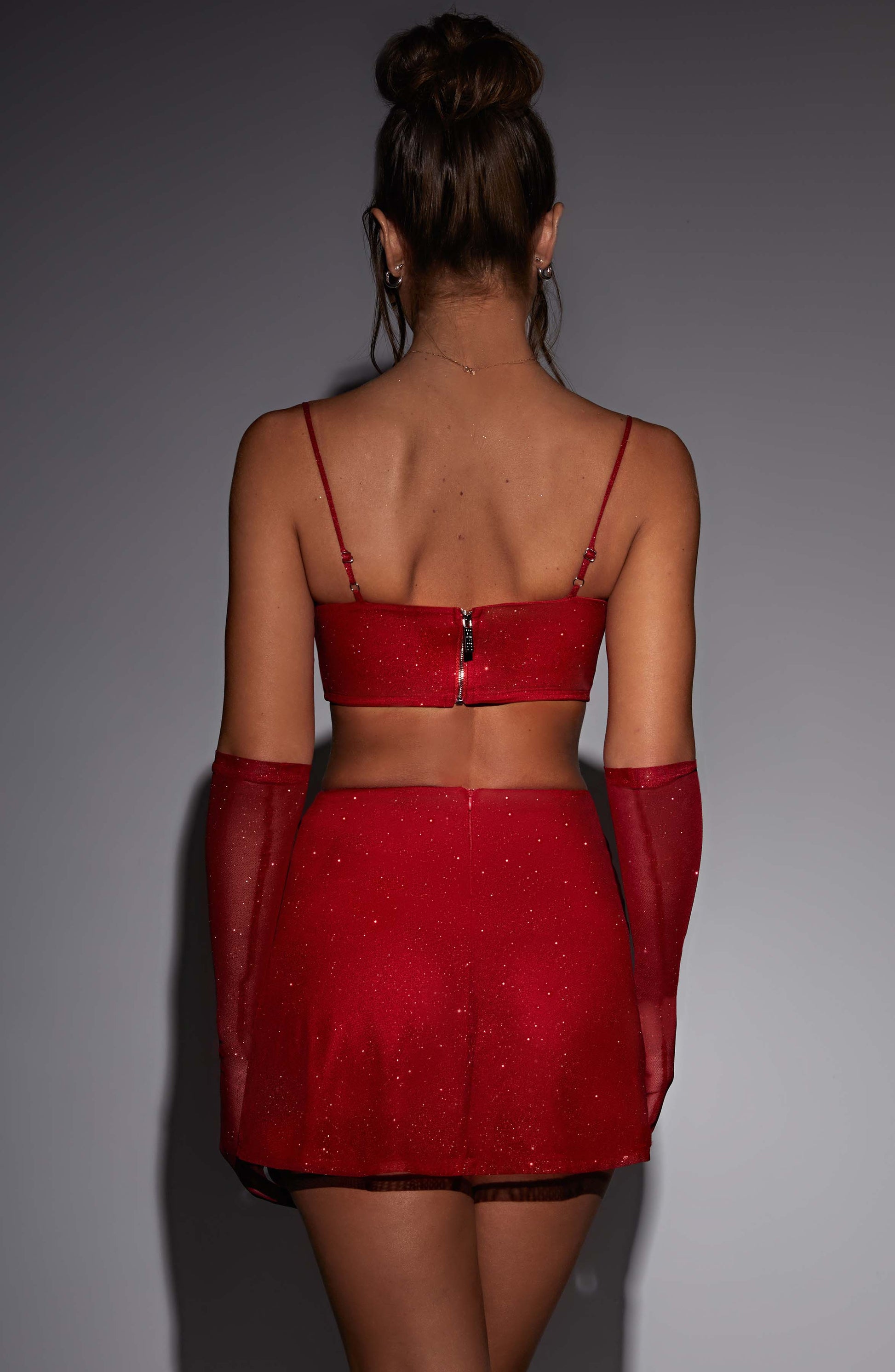 Top Rosso Scintillante Donna