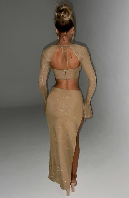 Top Priscilla Oro Sparkle Donna