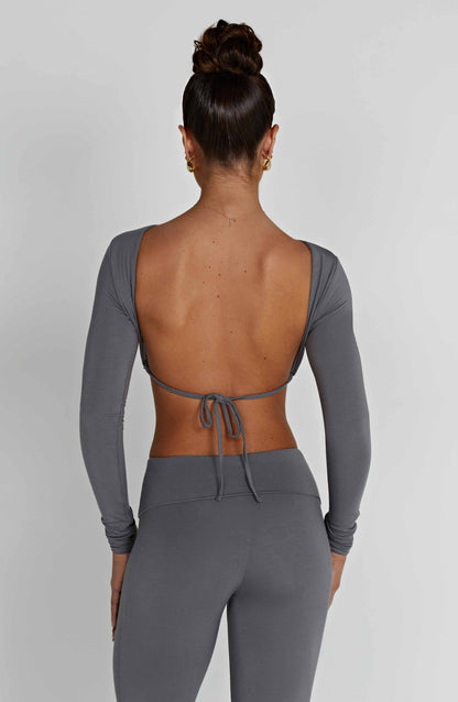 Sahra Top Charcoal Luxury