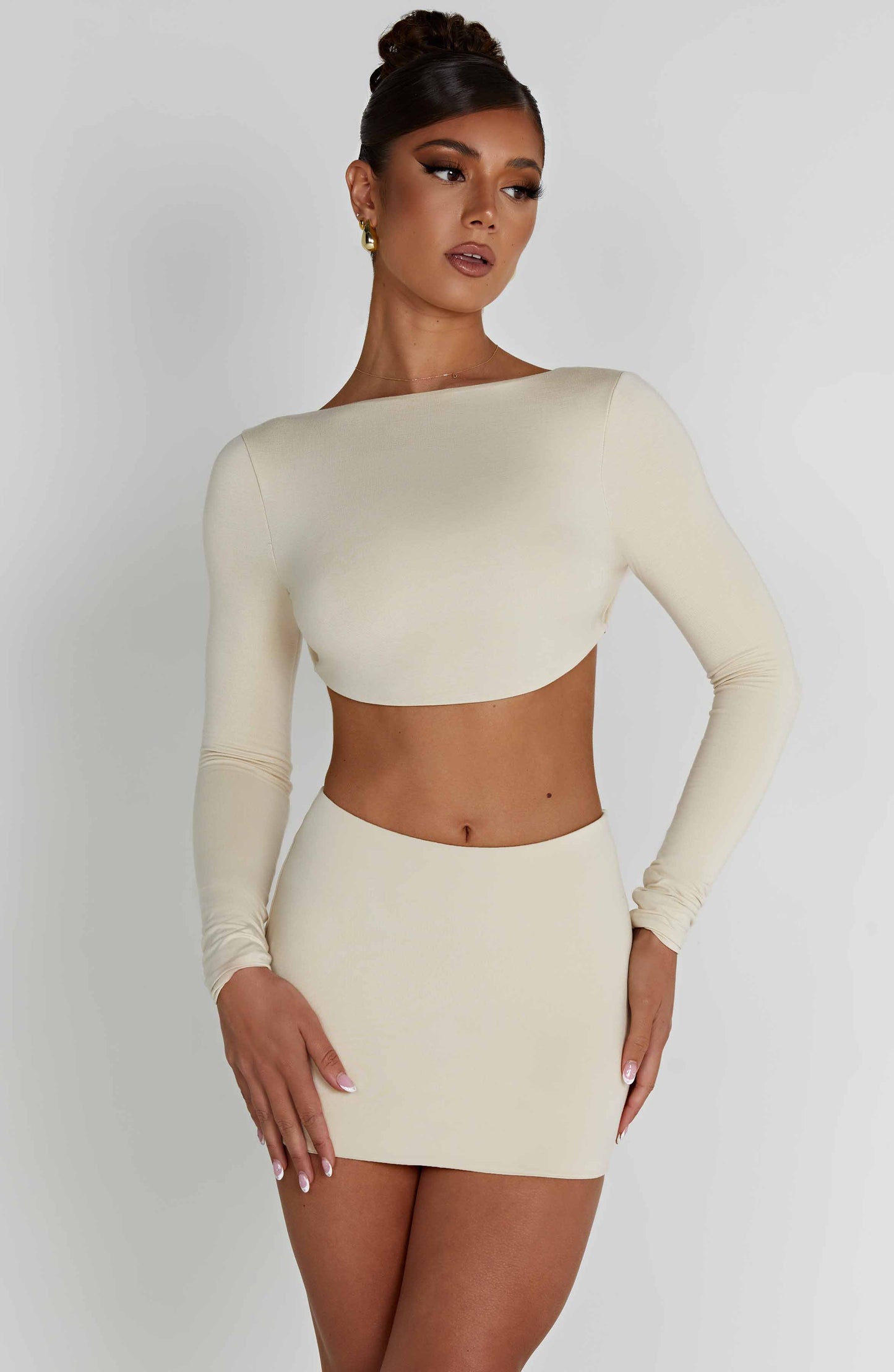 Top Sahra Cream Moda Donna