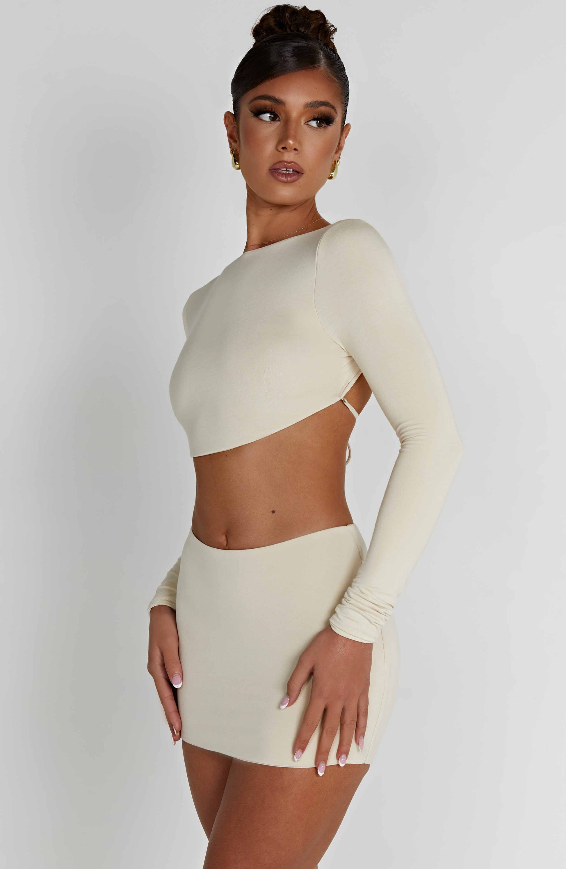 Top Sahra Cream Moda Donna