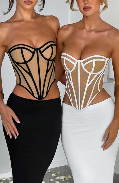 Santanna Corset in Nero/Nudo