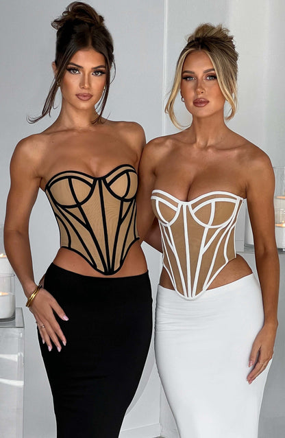 Santanna Corset in Nero/Nudo