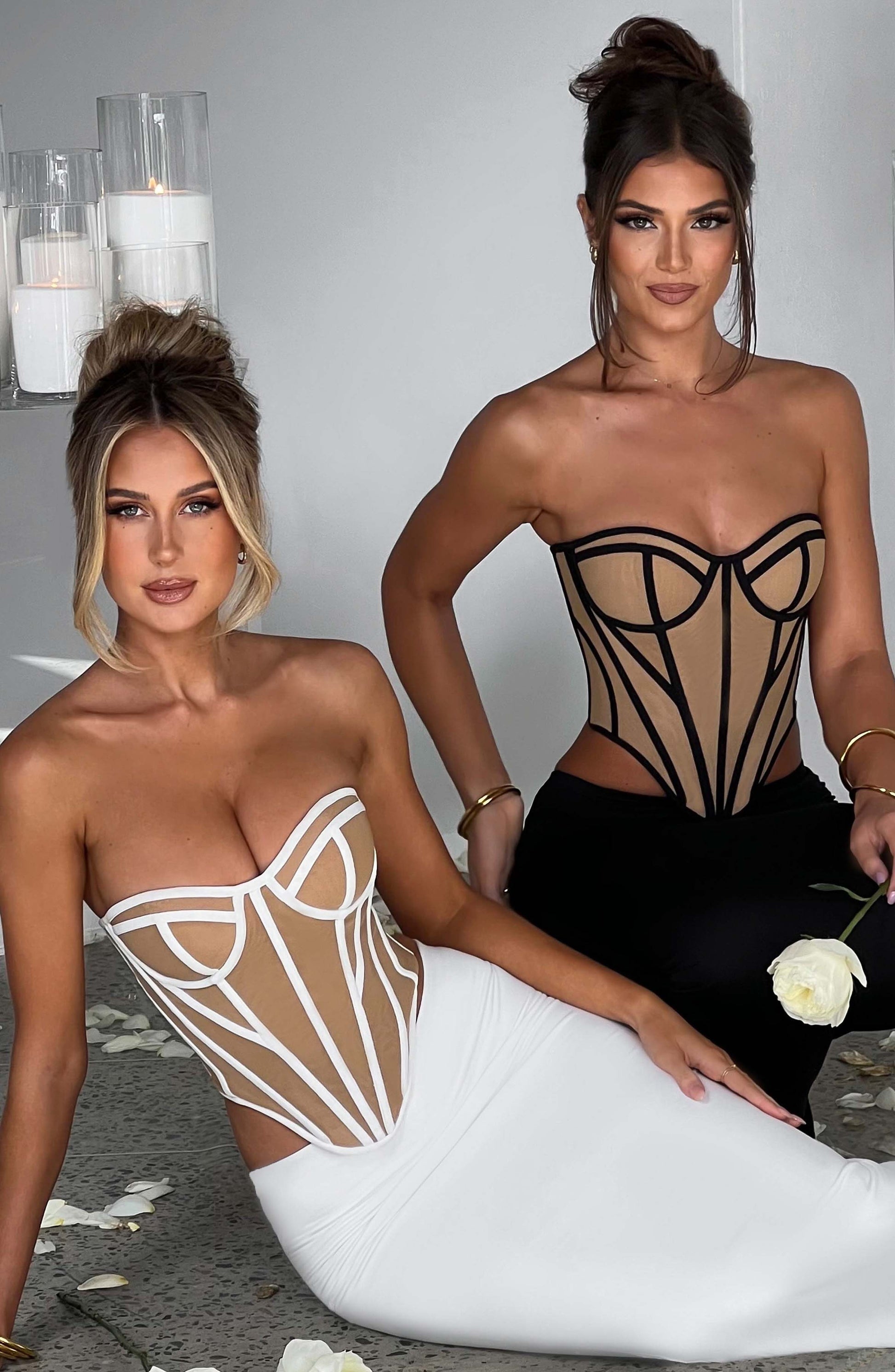 Santanna Corset in Nero/Nudo