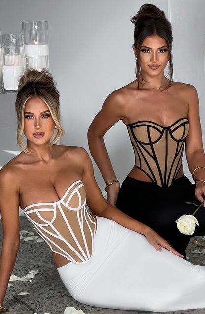 Santanna Corset in Nero/Nudo