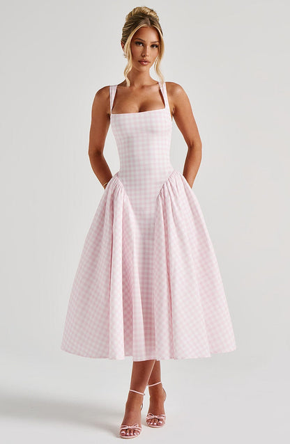 Abito Midi Sherrie Rosa Gingham