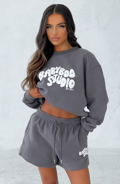 Pantaloncini Studio Charcoal Bianco