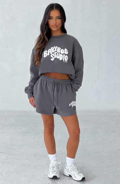 Pantaloncini Studio Charcoal Bianco