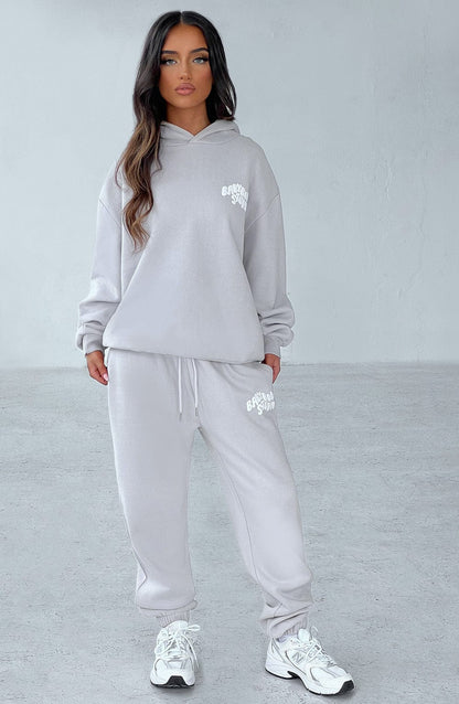 Pantaloni da studio grigio chiaro/bianco