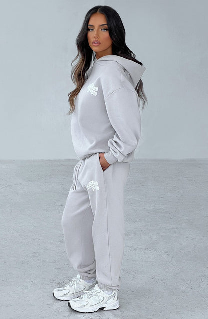 Pantaloni da studio grigio chiaro/bianco