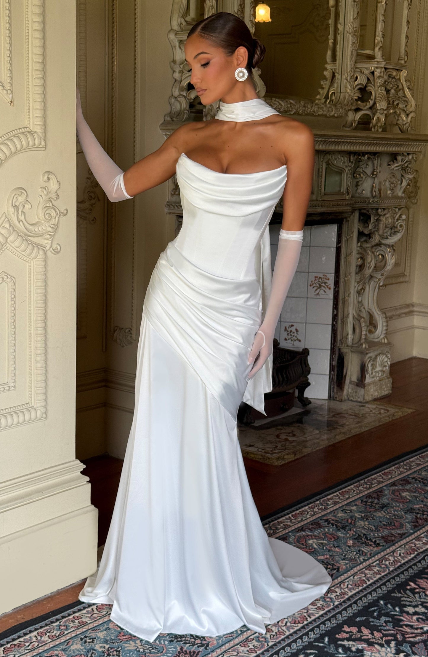 Sciarpa di seta ivory