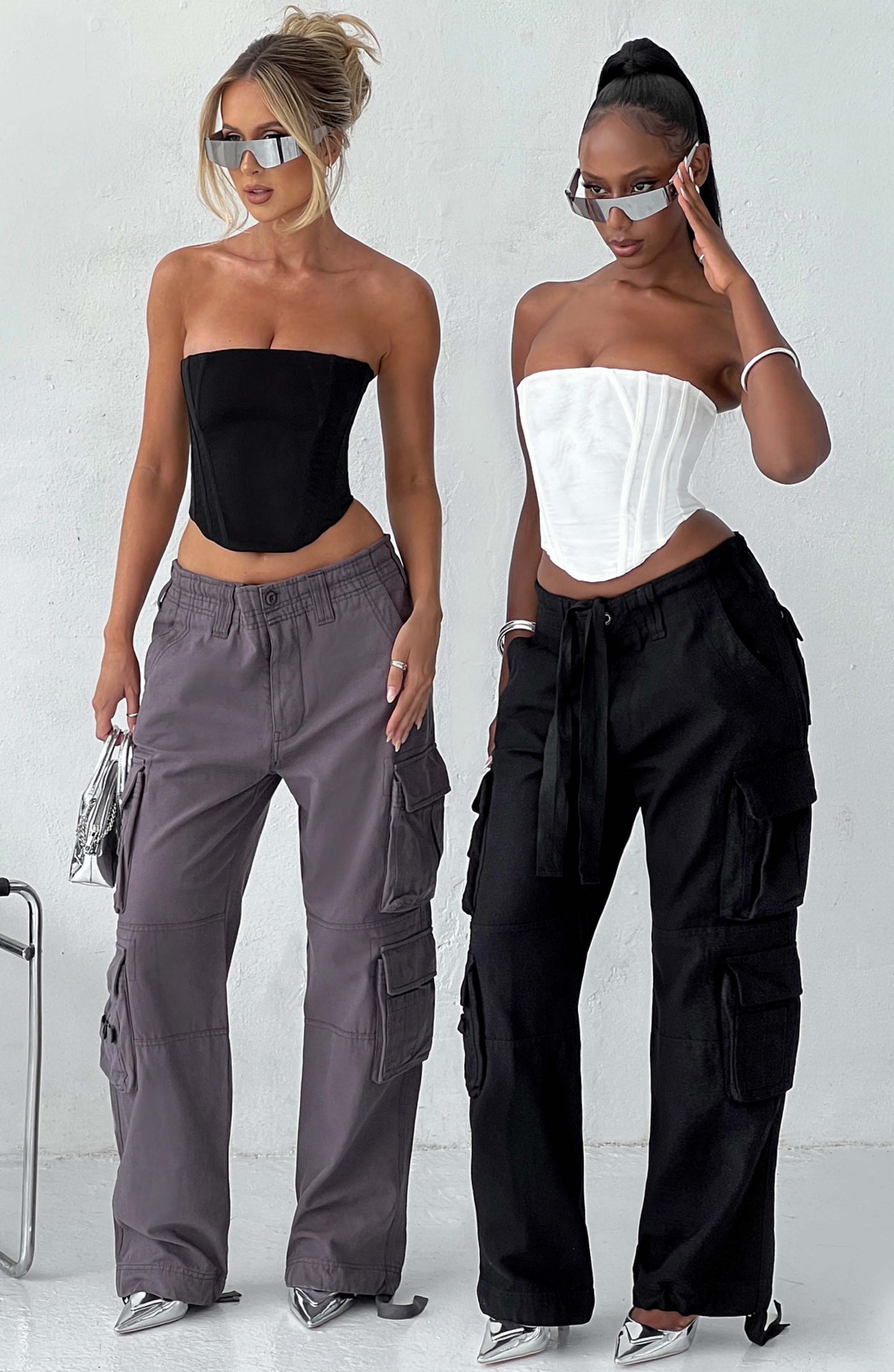 Pantaloni Cargo Tinashe in Charcoal per Stile Unico