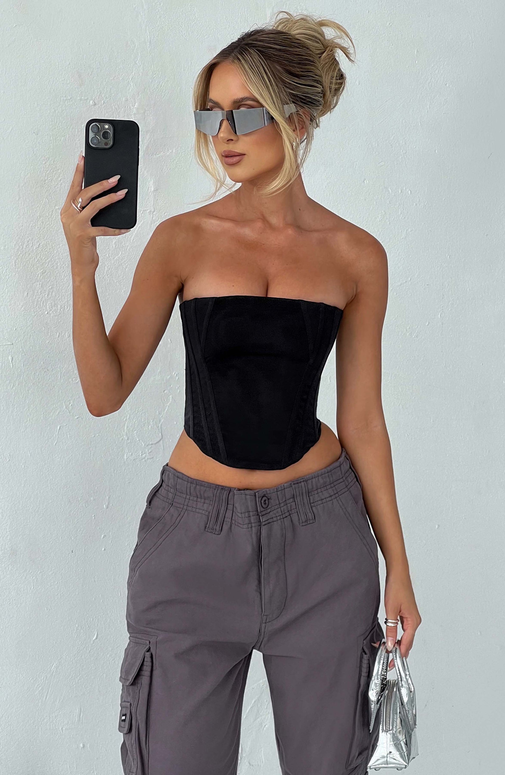 Pantaloni Cargo Tinashe in Charcoal per Stile Unico