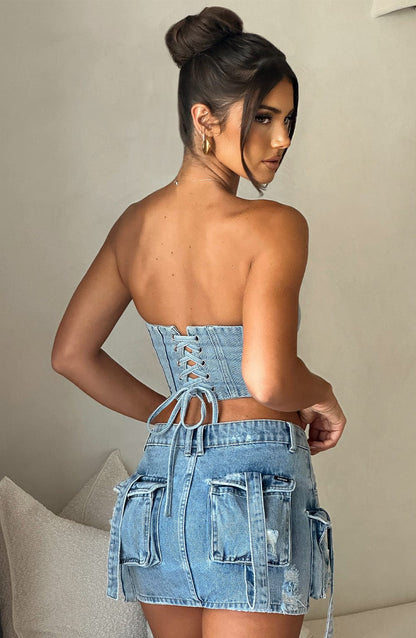 Corset Top Blu