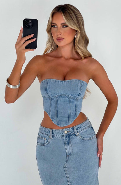 Corset Top Blu