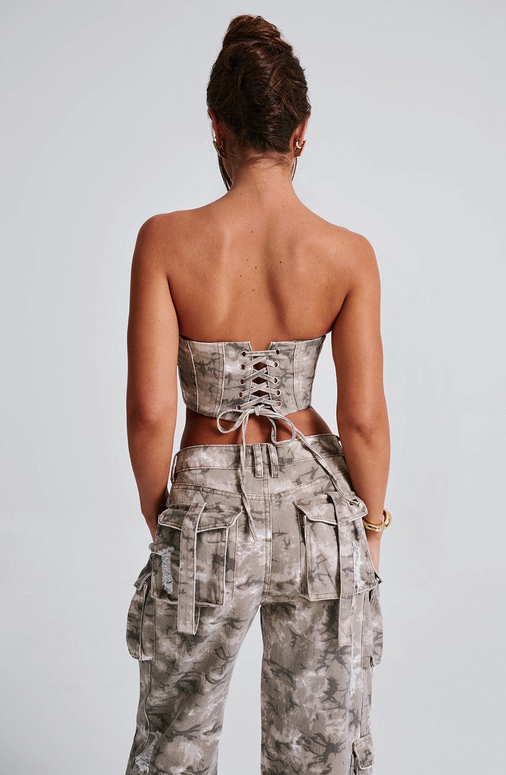 Corset Camo Print Top
