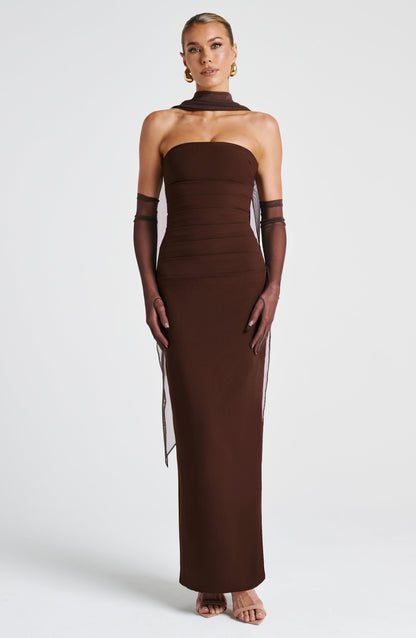 Abito Maxi Yulia Plum Brown
