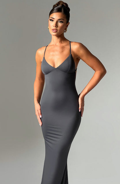 Vestito Maxi Zelda Carbone
