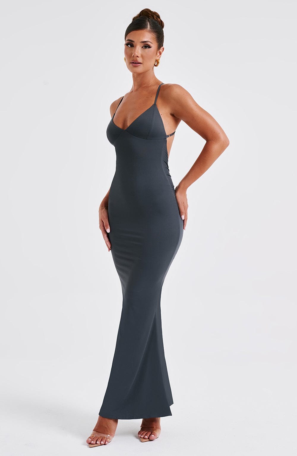 Vestito Maxi Zelda Carbone