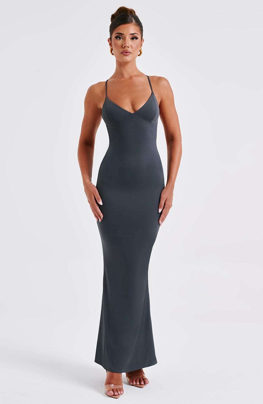 Vestito Maxi Zelda Carbone